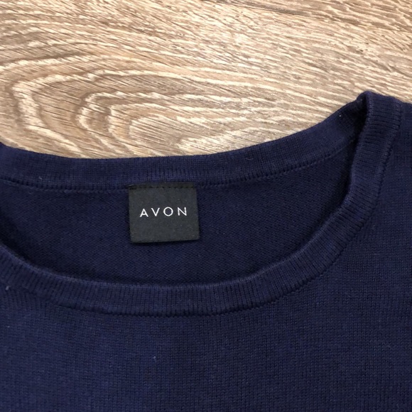 Blue “Smile” sweater. Great for fall or spring or layered in winter. - Picture 2 of 3